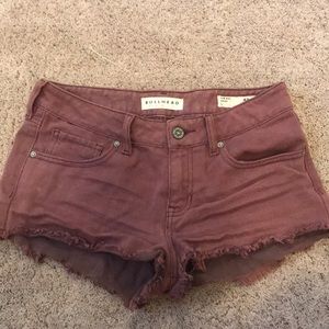 Bullhead maroon denim shorts